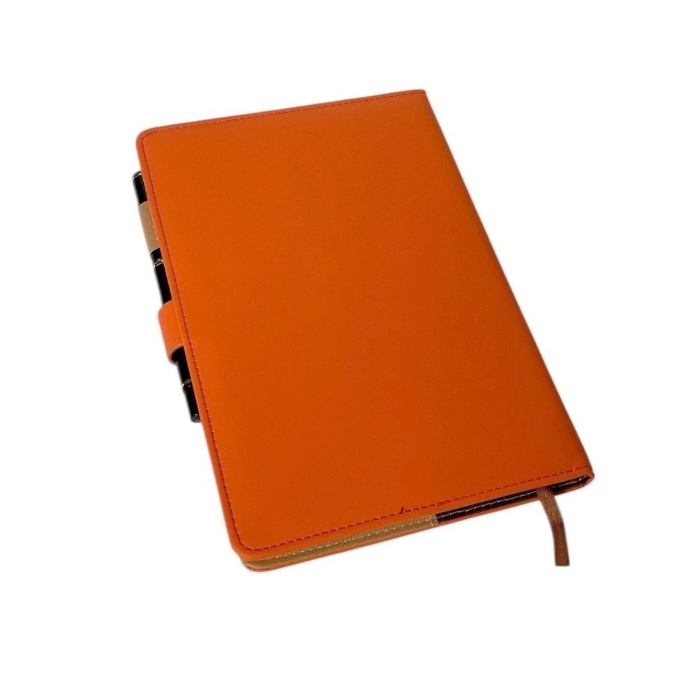 Hermès Orange Notebook + Branded Pen (Lined Refillable Shell - Picture 8 of 9